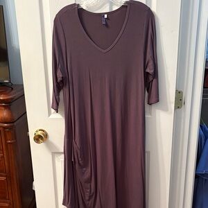 Hartstrings Women's Asymmetrical Dress in Plum